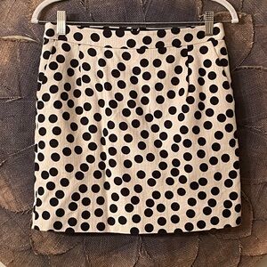 J.Crew Cream with Black Polka Dots Skirt